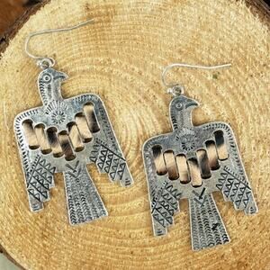 Leopard Stitched Western Southwest Etched Firebird Earrings